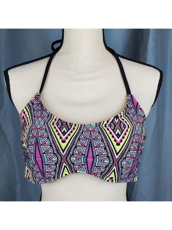 Xhilaration Other - Xhileration bikini top, neon geometric pattern, size XL